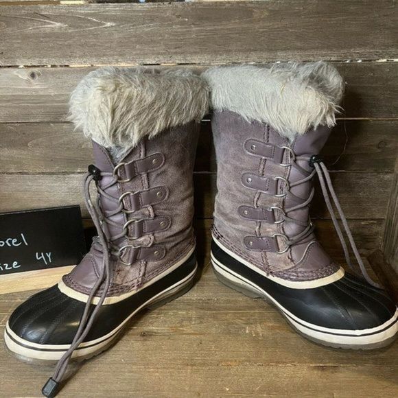 Kids Childrens Sorel Joan of Arctic Snow Winter Waterproof Boots Size 4 GUC - Picture 4 of 6